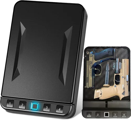 LANGGER V Caja fuerte para armas de fuego, caja de bloqueo de armas de fuego de acceso rápido, caja de seguridad para armas de fuego, funda para