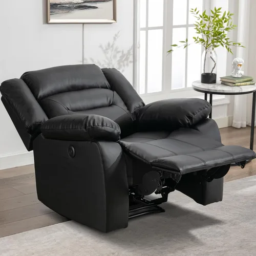 Miniatura 7 de EBELLO Silla Reclinable Eléctrica de Cuero Sintético, Silla Reclinable Eléctrica Rellena de Gran Tamaño con Cojín Grueso y Respaldo, Sofá Individual
