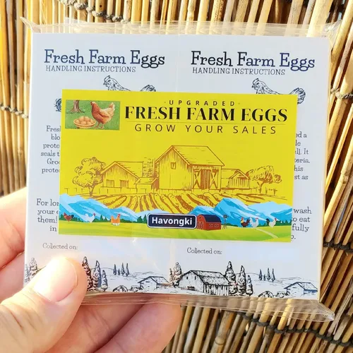 Miniatura 5 de 200 piezas - Etiquetas de tarjetas de instrucciones de cuidado de manejo de huevos frescos de granja 4, 6, 12, 15, 18, 30, 48, 50 cajas de cartón