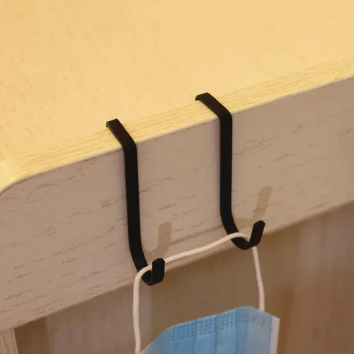 Miniatura 8 de Gancho multiusos para colocar sobre el gabinete, paquete de 5, acero inoxidable, doble gancho para cajón de armario, valla, cocina y baño