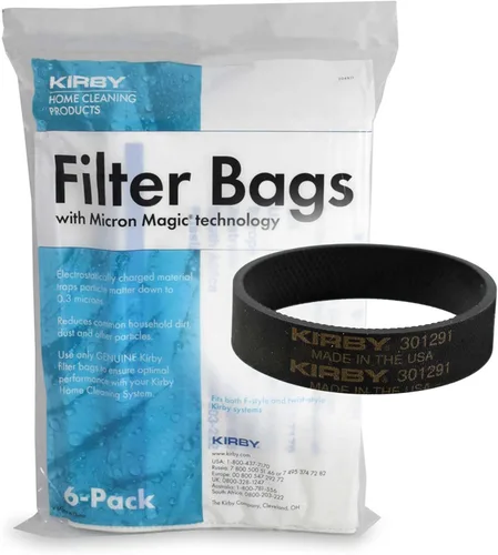 Kirby Paquete de 6 bolsas de filtro HEPA para reducción de alérgenos | Parte #204811 | Reemplazo OEM para aspiradoras Kirby Plus Belt estilo F y