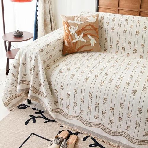 Miniatura 11 de VClife Soft Couch Cover, Vintage Brown Floral Jacquard Couch Covers for Dog, French Cottage Botanical Sofa Cover for 2 Cushion Sofa, Washable