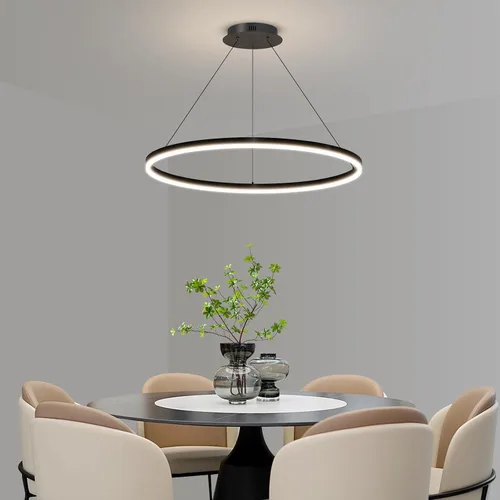 Miniatura 9 de Mikeru Lámpara LED moderna, lámpara colgante de techo con control remoto de 3000 a 6500 K, luz de temperatura de color ajustable para sala de estar
