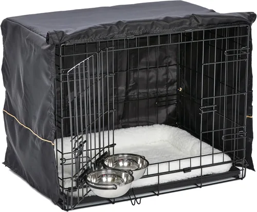 Miniatura 3 de MidWest Homes for Pets Kit de inicio de jaula iCrate de doble puerta, paquete de jaula para perros de 24 pulgadas para razas pequeñas, incluye Negro