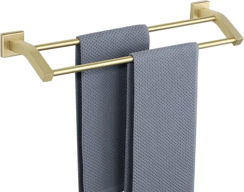 Miniatura 11 de Alise Toallero doble de baño, toallero para baño, lavabo de baño, acero inoxidable SUS304 de 24 pulgadas, soporte de pared, color negro mate