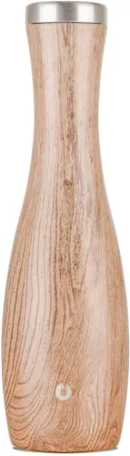 Miniatura 12 de SNOWFOX Jarra de vino, acero inoxidable aislado y base de silicona antideslizante, nogal oscuro, 25 onzas