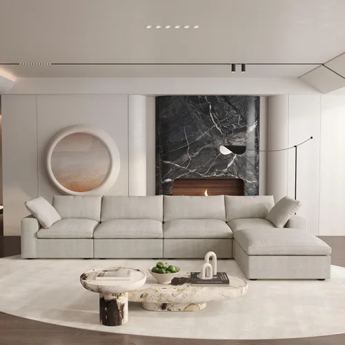Miniatura 41 de Cloud - Sofá modular convertible de 80.3 pulgadas en forma de L para sala de estar con otomana de almacenamiento, sofás profundos minimalistas
