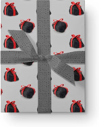 Miniatura 6 de Divertidos trozos de carbón, papel de regalo grueso, novedoso, decoración de fiesta de Navidad para niños traviesos (rollo de 12 pies x 30 pulgadas)