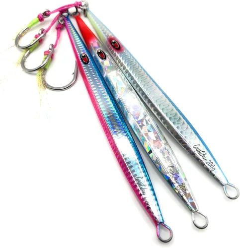 Señuelos de lanzamiento de Jigging de velocidad de agua salada Señuelos artificiales de jigging vertical 7.05 oz Multi Color OBX (Paquete de 3)