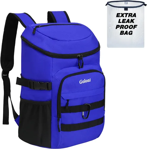 Mochila térmica con aislamiento, a prueba de fugas, pequeña mochila térmica suave para hombres y mujeres, para campamentos, viajes, playa, Azul