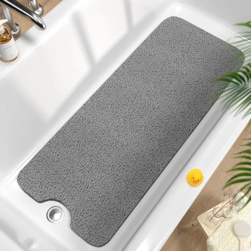 Miniatura 10 de HITSLAM Tapete de ducha antideslizante, tapete de bañera antideslizante de 24 x 24 pulgadas con drenaje, tapete de baño de ducha de PVC suave
