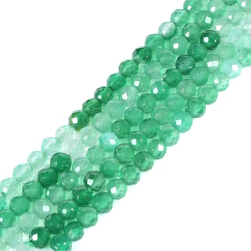 Miniatura 95 de Cuentas redondas facetadas de aguamarina natural de 4mm cuentas sueltas de 16 pulgadas para hacer joyas con cuentas