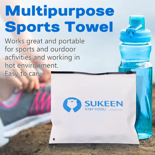 Miniatura 9 de Sukeen Toalla refrescante con capucha para hombres, toallas refrescantes para el cuello y la cara, se enfría cuando está mojado, envolturas