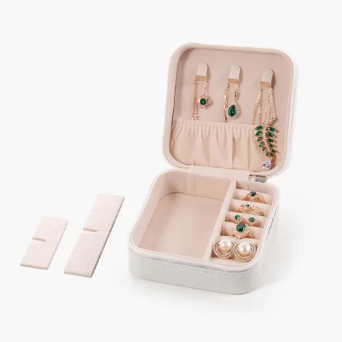 Miniatura 4 de Joyero de viaje, mini cajas de viaje portátiles para joyas, pequeño organizador de joyas para anillos, aretes, colgantes, relojes, collares, lápices