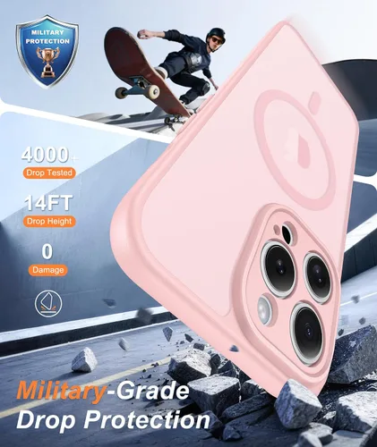 Miniatura 328 de FNTCASE Funda para iPhone 17 Pro: Fundas delgadas translúcidas de color azul claro compatibles con MagSafe, protección completa de la cámara