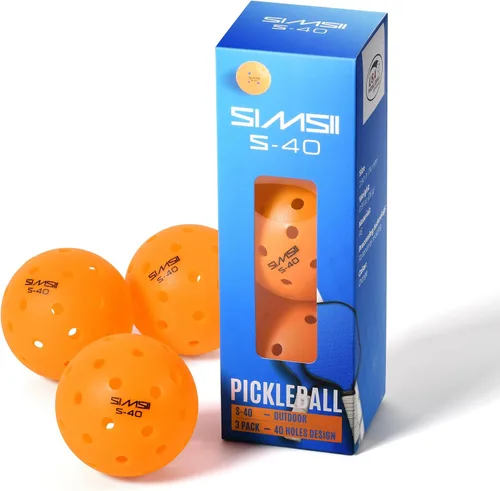 Miniatura 8 de S-40 - Pelotas de pickleball para exteriores, 40 agujeros, aprobadas por la USAPA, material de polietileno duradero, construcción sin costuras