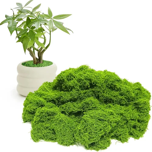 Musgo verde falso, musgo artificial de 5.3 onzas para manualidades, musgo sintético para plantas de interior, musgo verde para decoración,