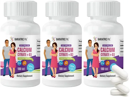 Miniatura 11 de BariatricPal Citrato de calcio fácil de tragar (600 mg) y comprimidos recubiertos con D3 (suministro para 30 días)
