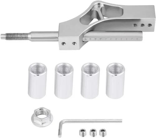 Miniatura 9 de Fydun Extensor de palanca de cambios, extensión de palanca de altura ajustable de acero inoxidable para perilla de cambio manual (rojo)