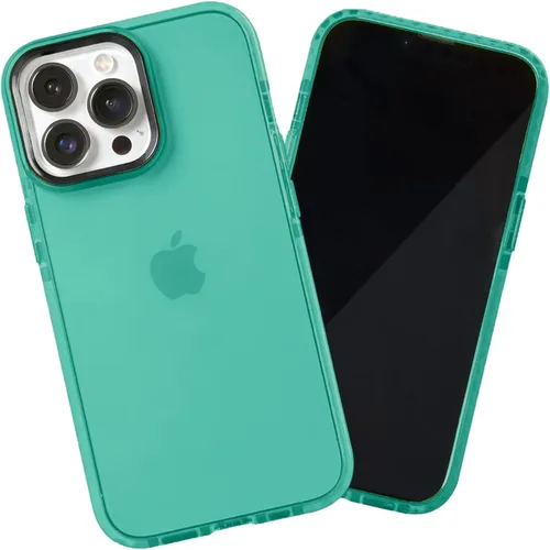 Miniatura 24 de SteepLab Funda de barrera para iPhone 13, protección de 360 grados que absorbe impactos con bisel elevado y colores llamativos (cielo azul brillante)