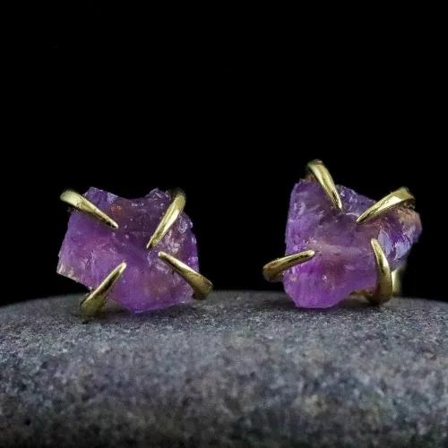 Miniatura 43 de Pendientes de tuerca de piedra preciosa cruda, idea de regalo para el día de la madre, graduación, moda de verano