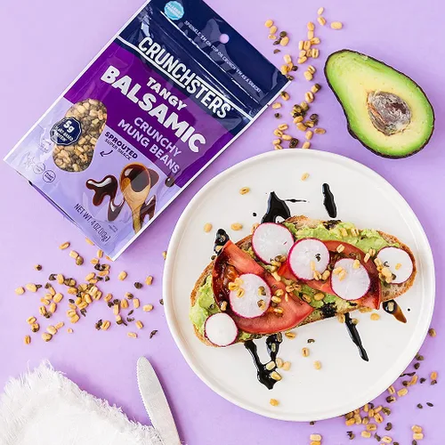 Miniatura 5 de Crunchsters Frijoles mungos germinados, proteína a base de plantas, superbocadillo y aderezo para ensalada, sin gluten, sin nueces, vegano, 0.18