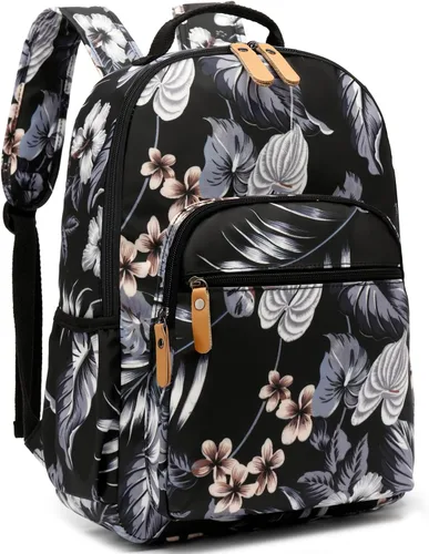 Miniatura 118 de Leaper Mochila para laptop para mujer: linda mochila floral para escuela, universidad, viajes, trabajo, mochila ligera para niños, Negro margarita