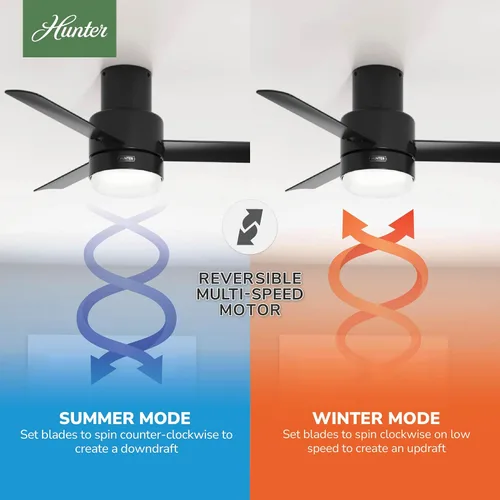 Miniatura 5 de Hunter Fan Company Gilmour - Ventilador de techo casual para interiores y exteriores de 44 pulgadas, color negro mate, con kit de luz LED brillante