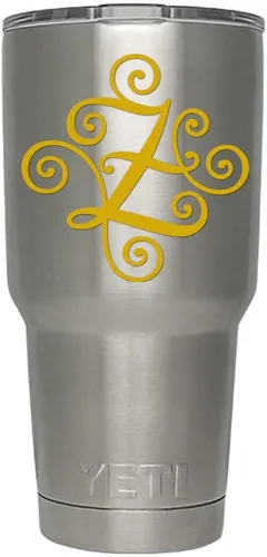 Miniatura 71 de Monogram - Calcomanía troquelada/vinilo adhesivo. Haga clic para opciones de color/letra. Disponible en cuatro colores y todas las letras de la A