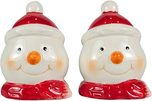 Miniatura 6 de Juego de salero y pimentero navideño de Papá Noel con bota, decoración festiva adorable de cerámica roja para el hogar, característica de mesa Bota