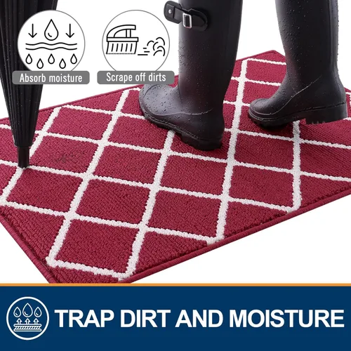 Miniatura 2 de Finchitty Alfombra para Puerta Interior, Resistente a la Suciedad y Absorbente, de Perfil Bajo, Antideslizante, Lavable, Alfombras de Piso