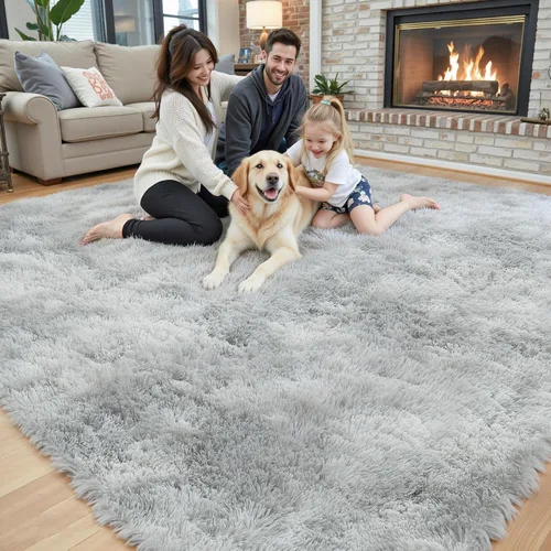 Miniatura 9 de Alfombras para sala de estar, 6 x 9 pies, alfombras para sala de estar, alfombra grande de felpa suave, alfombras peludas para dormitorio, niños