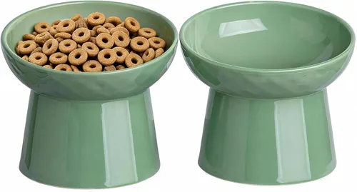 Miniatura 16 de YauYik Cuenco elevado para gatos, color negro, cuencos elevados de comida para gatos con ángulo inclinado, sin estrés, antivómitos, cuenco de agua