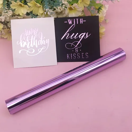 Alinacutle Rollo de lámina reactiva de tóner láser de color morado claro, morado claro, lámina caliente de transferencia metálica para álbumes de