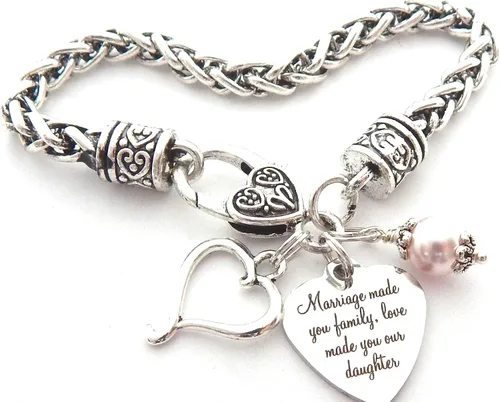 Pulsera de boda de regalo para nuera, regalo para novia, hijastra o hija nueva, joyería de suegra