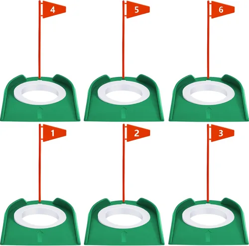 Miniatura 11 de Sotiff Práctica de práctica de golf con agujero de copa, accesorios de golf, putters de entrenamiento con bandera de plástico para adultos, oficina