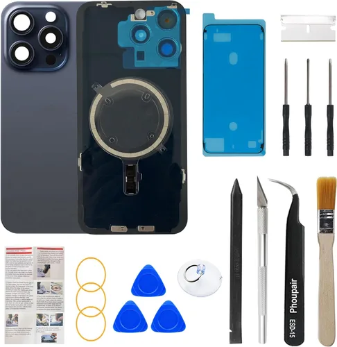 Miniatura 13 de Reemplazo de cristal trasero OEM compatible con iPhone 15 de 6.1 pulgadas con marco de cámara y lente de cámara + kit de herramientas de reparación