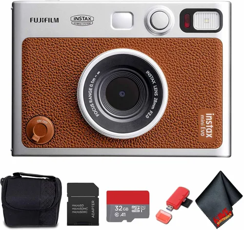 Miniatura 3 de Paquete FUJIFILM INSTAX MINI EVO cámara instantánea híbrida (negra) con tarjeta de memoria de 32GB + estuche para cámara + lector de tarjetas USB