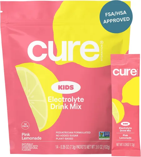 Miniatura 8 de Cure Hydration - Mezcla de bebida de electrolitos para niños Fórmula rehidratante pediátrica a base de plantas Sin azúcar añadida, FSA-HSA, sin
