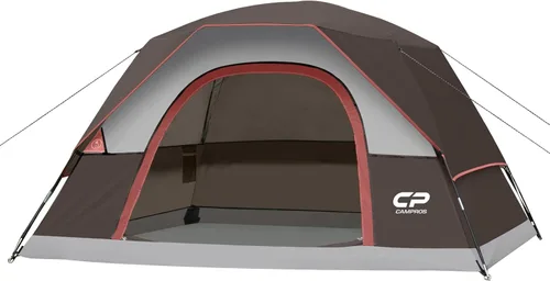 Miniatura 15 de CAMPROS CP Camping Tent 2/4/6 Person, Waterproof Windproof Double Layer Dome Tent, Easy Setup with Large Mesh Windows & Wide Door for Outdoor