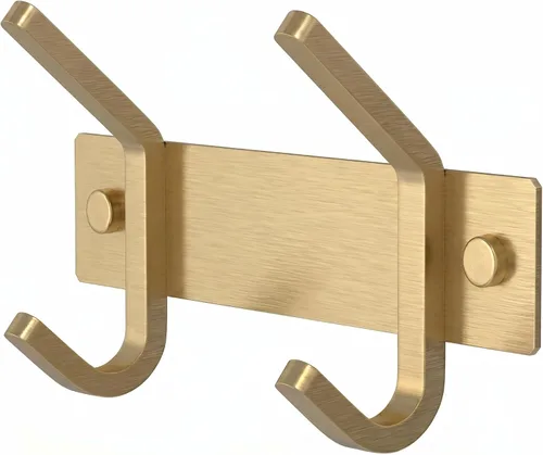 Miniatura 28 de Perchero de Abrigos Pequeño Negro Mate para Pared – Riel de Ganchos de Acero Inoxidable de 6 Pulgadas con 2 Ganchos Dobles para Abrigos