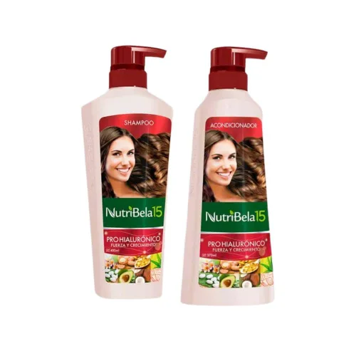 Nutribela 15 Pro Hiauronico Champú 13.5 fl oz + Acondicionador 13.5 fl oz (2 Pack)