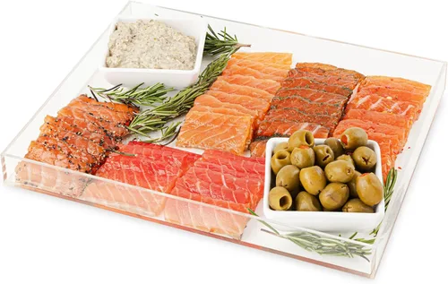 Miniatura 5 de Hammont Bandeja acrílica para encimera de baño, organizador de bandeja pequeña con tapa, bandeja para tanque de inodoro de 10 x 8 x 1 pulgadas