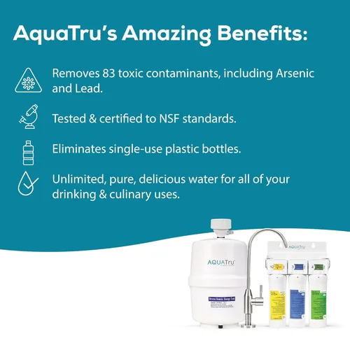 Miniatura 6 de AquaTru - Sistema de filtro de agua de ósmosis inversa para debajo del fregadero, certificado para eliminar plomo, cloro, fluoruro, PFOA, PFOS y más