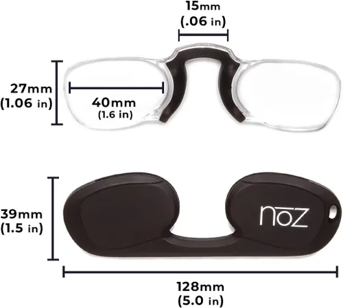 Miniatura 6 de Calabria Noz - Llavero para lentes de lectura sin brazos para la nariz, estuche rígido, para hombres y mujeres, para lector de bolsillo, mini