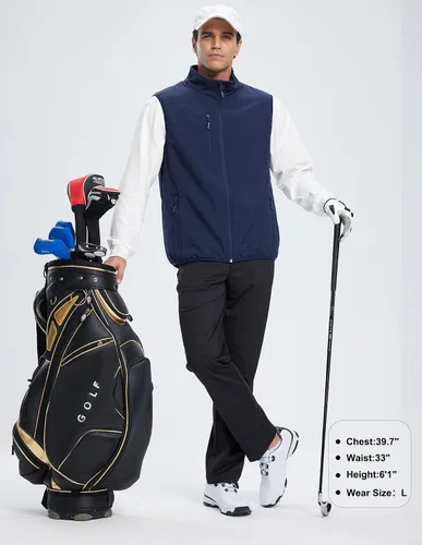 Miniatura 4 de Chaleco Softshell para hombre, forro polar, resistente al viento, sin mangas, para viajes, senderismo, pesca, correr, golf