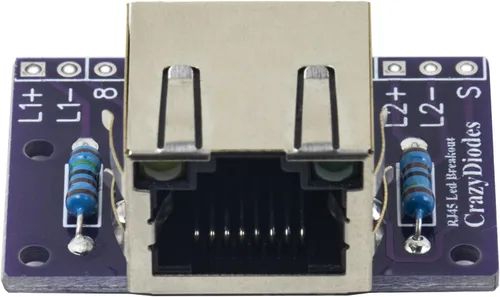 Miniatura 3 de whiteeeen 4pcs RJ45 Breakout Board con luces LED y 2 tipos de cabezales de pin macho (ángulo recto y derecho)