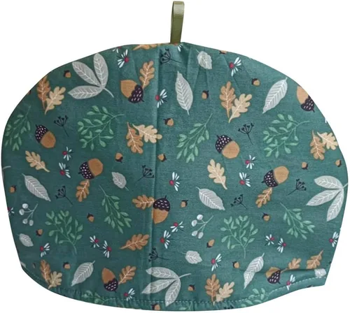 BAOZOON Funda antipolvo de algodón para tetera, té aislado y acogedor para mantener el calor, decoración impresa retro, calentador de desayuno,