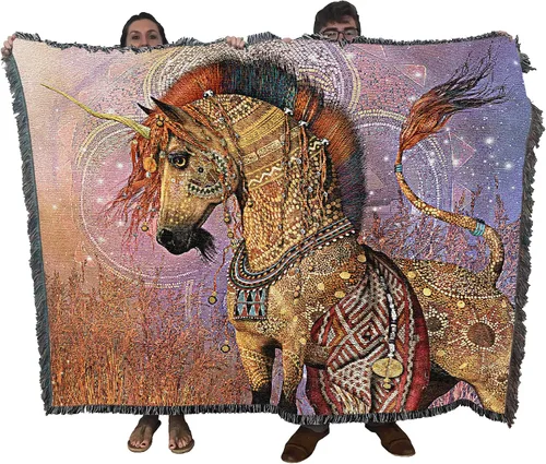 Miniatura 11 de Pure Country Weavers Manta Kachina de Laurie Prindle – Tapiz de regalo de unicornio de fantasía tejido de algodón – Fabricado en los Estados Unidos