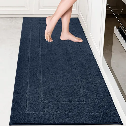 Miniatura 44 de PURRUGS Juego de 2 alfombras de cocina lavables a máquina (24 x 35.5 + 24 x 59 pulgadas), alfombras de pasillo de cocina antideslizantes y Marrón